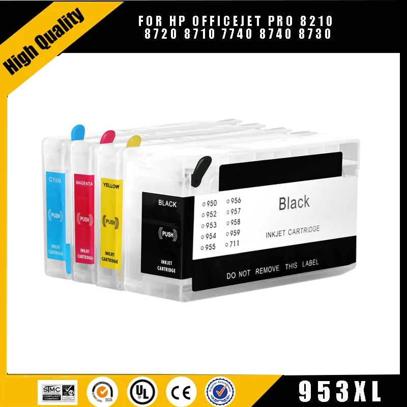 

Enkshop 952XL 953XL 954XL 955XL Permanent Refillable Ink Cartridge For HP Officejet Pro 7720 7730 7740 8210 8218 8710 8715 8720