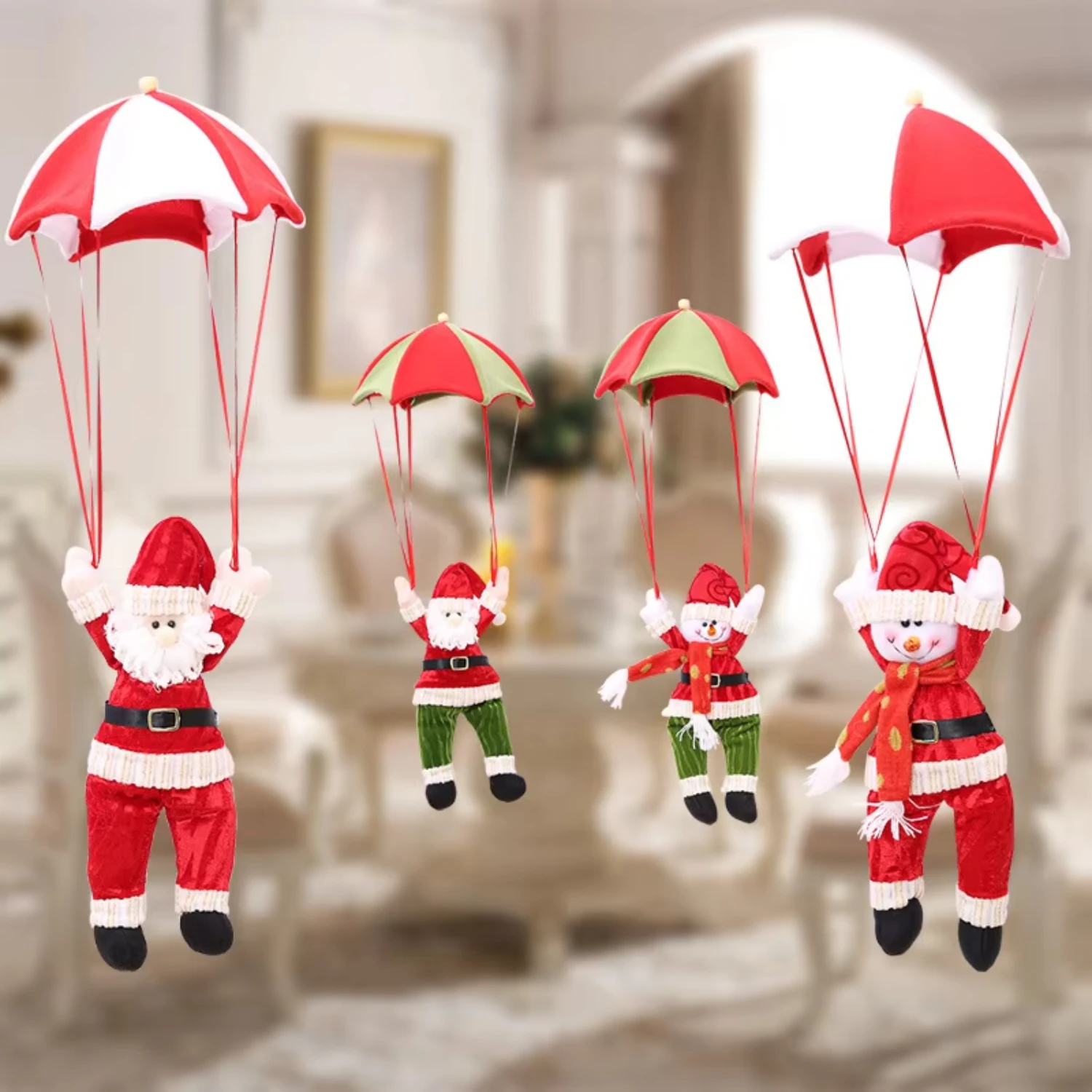 

Christmas Doll Parachute Santa Claus Snowman Ceiling Decorations New Year Xmas Shopping Mall Hanging Pendant Ornaments