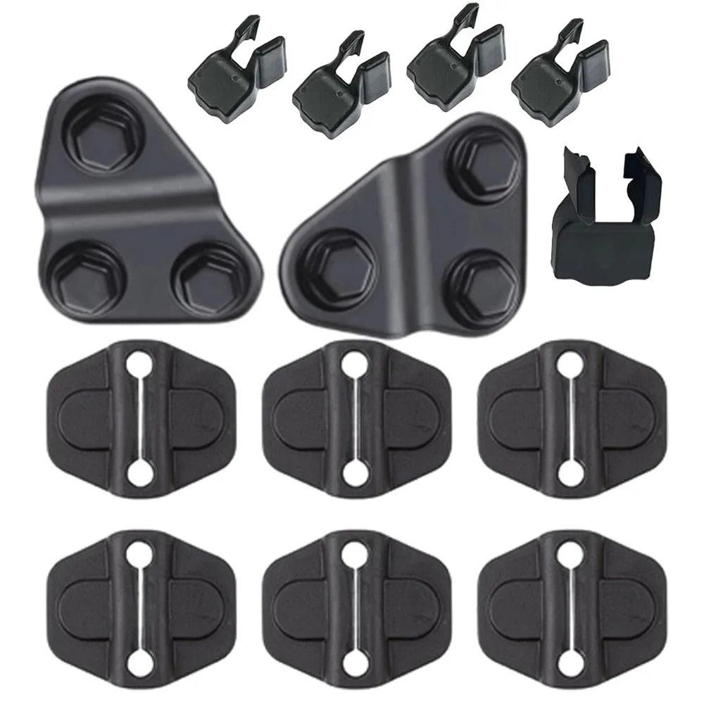 

Black Plastic Door Lock Decoration Cover Kit For Jeep Wrangler JL JLU Sahara Sport Rubicon 2018-2025 Stick-On Adhesive