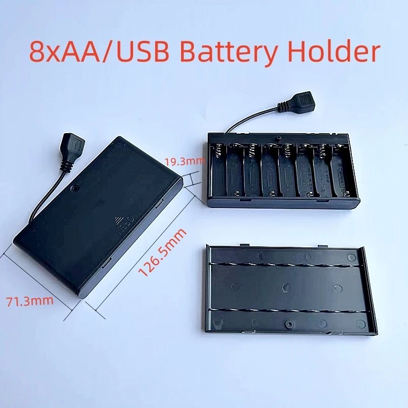 Portable Mini 2/3/4/6/8AA Battery Holder Storage Box Case USB Power Supply Battery Box For 5050 3528 2835 LED Strip Light