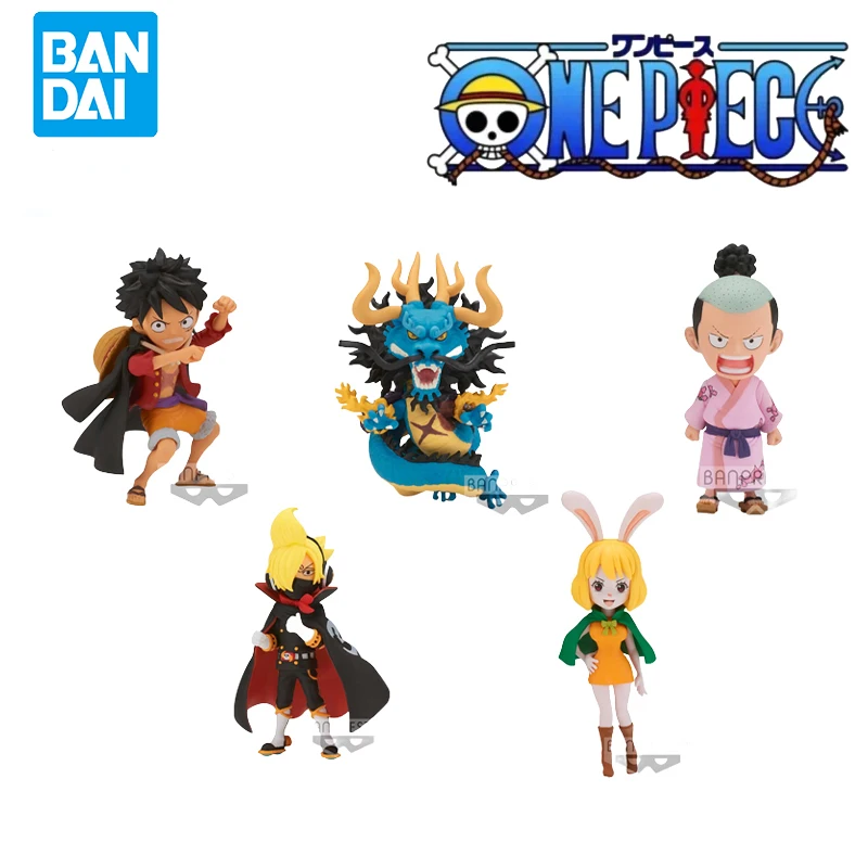 

Original Bandai Banpresto One Piece WCF The Island of Ghosts VO.3 Luffy Kaidou Kozuki Momonosuke Sanji Carrot Anime Figures Toys