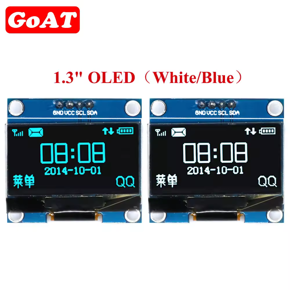 Módulo OLED de 1,3 pulgadas Módulo de pantalla de 1,3 pulgadas Blanco/Azul 128X64 I2C SSD1306 12864 Placa de pantalla LCD LED OLED IIC de 1,3 pulgadas para Arduino