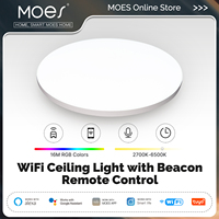 MOES Tuya WiFi Ceiling Light Smart Lamp Bluetooth With Beacon Remote Control Work With Alexa Google Home