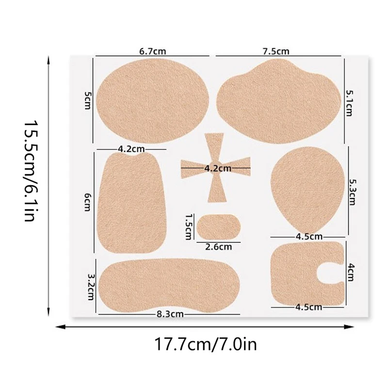 Patch adhésif anti-usure pour les yeux, non tissé, bulle découpable, jetable, semelle auto-arina souple, talon, 8 pièces