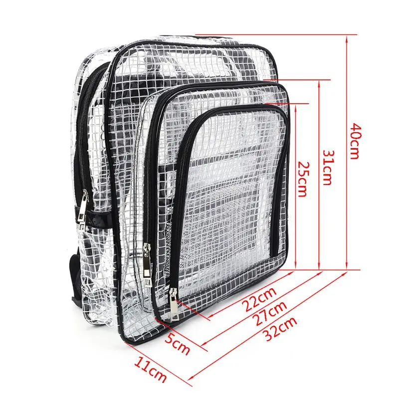 

Unisex Anti-static Clear Backpack Travel Shoulder Bags PVC Rucksack Engineer Too