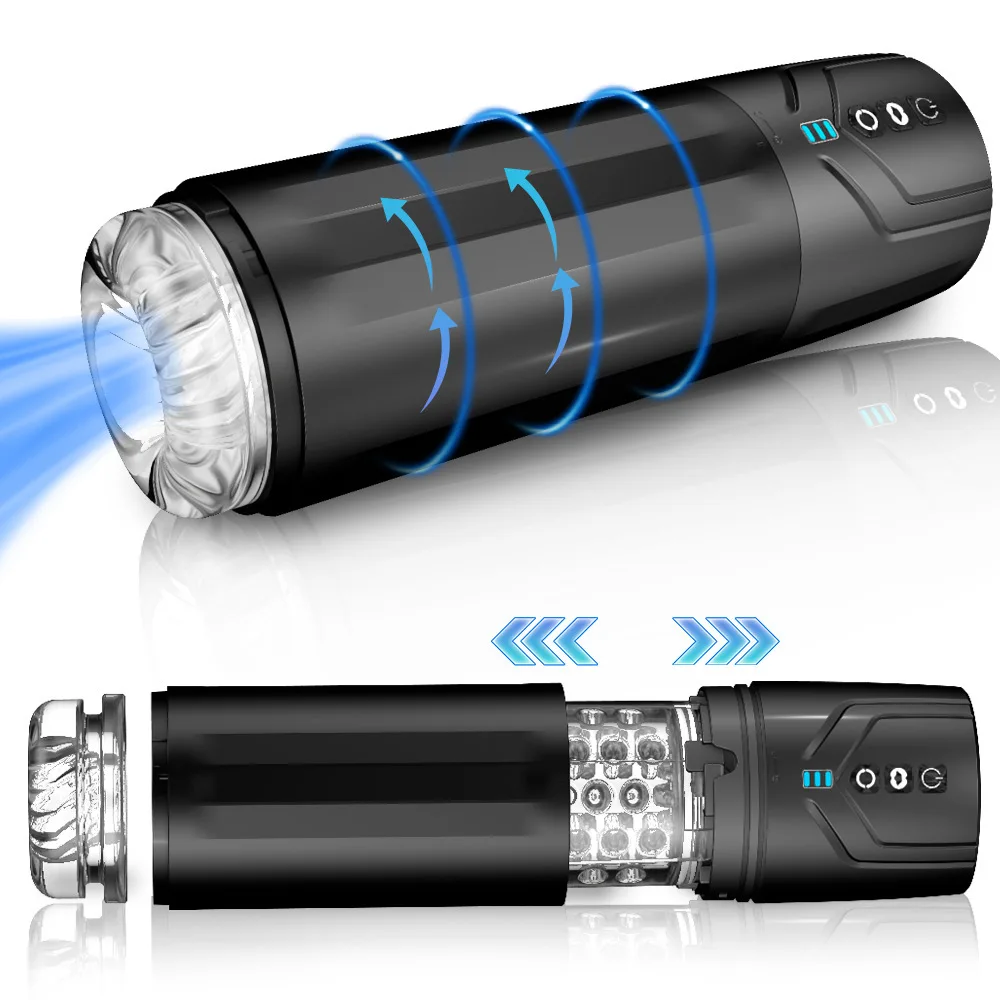 Telescopic Rotation Automatic Male Masturbator Cup Blowjob Sex Machine Thrusting Sex Toys for Men Pocket Pussy Vacuum Penis Pump