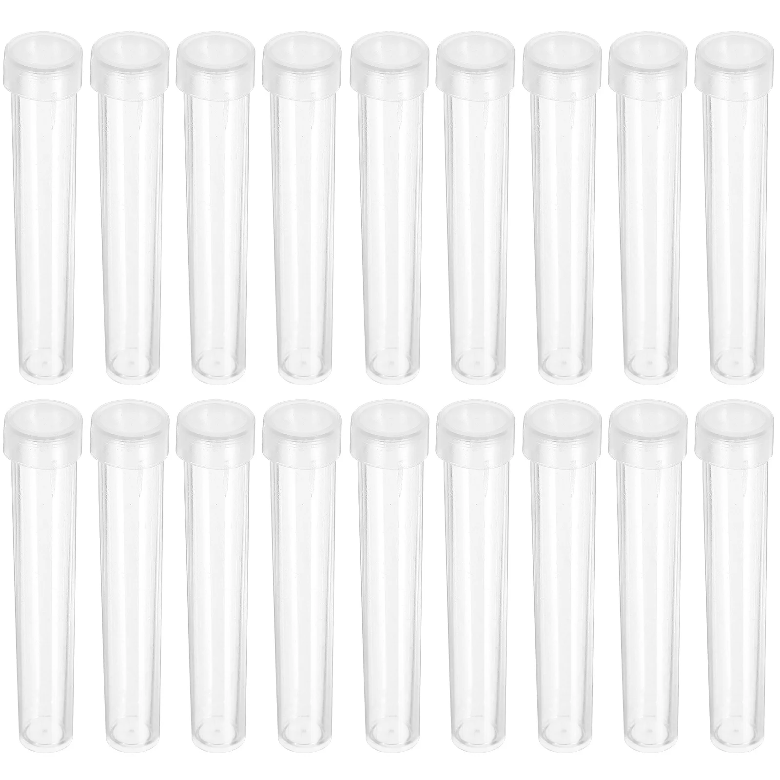 25 pcs Plastic Test Tube Clear Transparent Laboratory Test Tubes With Lid For Experiment Storage Sealed Portable Tubes