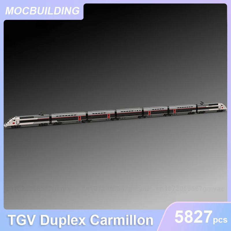 TGV Duplex Carmillon High-Speed Train MOC Building Blocks DIY Assemble Bricks Transportation Educational Xmas Toys Gifts 5827PCS