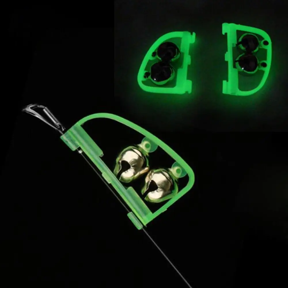 Clip Glow In The Dark Tackle Box Alert Ring Twin Bell Alarm 5pcs Fishing Rod Tool Fluorescent