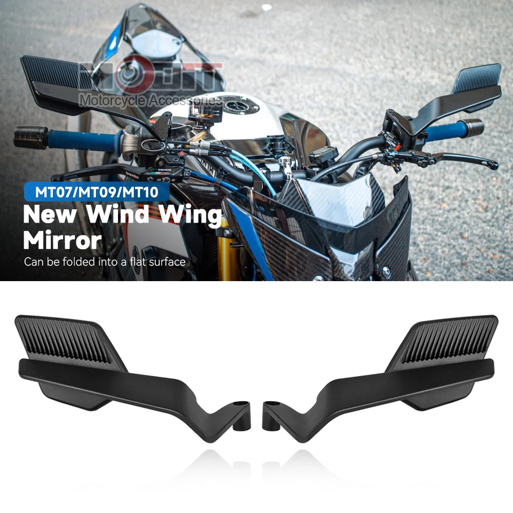 

For YAMAHA MT09 MT-09 MT07 MT-07 MT10 MT 10/SP 2024 2025 Motorcycle Rearview Mirror Invisible Wing Rotating Side View Mirror ﻿