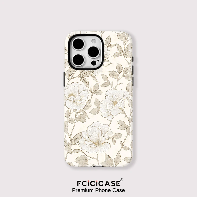 Fcicicase für Magsafe Magnethülle für iPhone 16 Plus 15 12 11 14 13 Pro Max, modisches Blumenmuster, Silikon-Acryl-Abdeckung