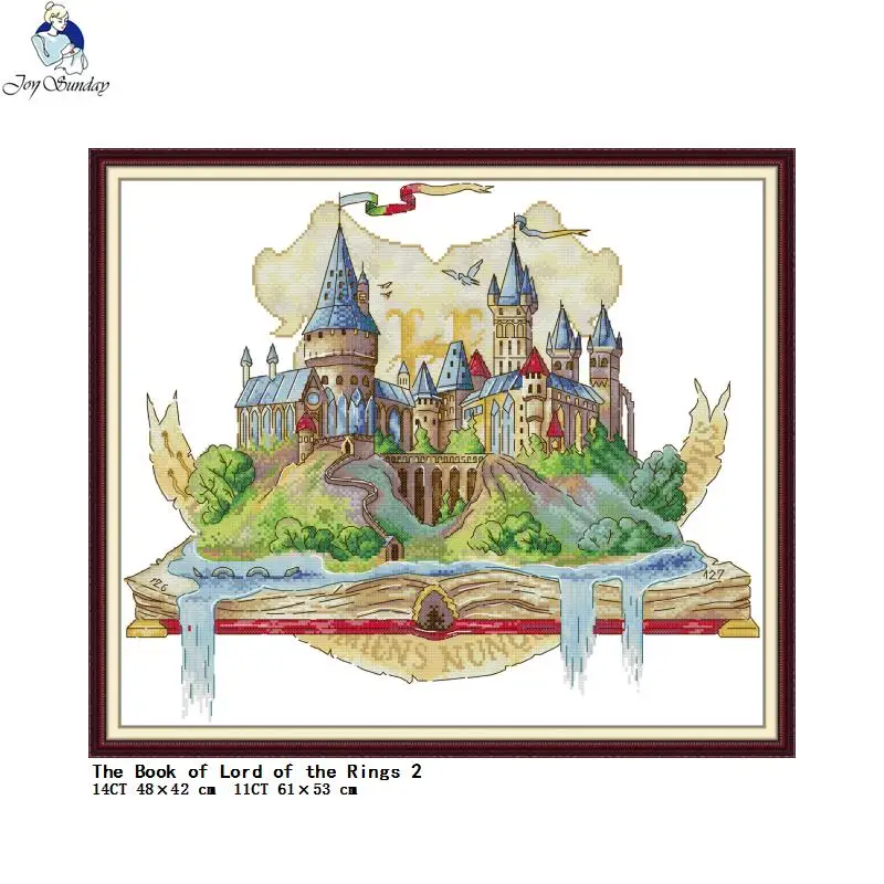 Cartoon Castle Pattern Kit punto croce DMC filo da ricamo 14CT 11CT tessuto stampato cucito Kit da cucito decorazioni per la casa regali