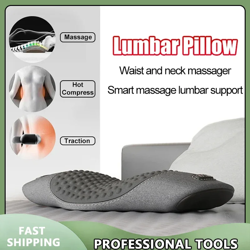 

Heating & Vibrating Back Massager Waist Pillow - Support Protection Pad for Lying Flat Waist Relief - Back Massage Therapy Aid