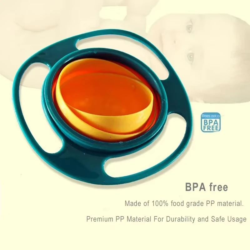 Universal Gyro Bowl Children Rotary Balance Novelty Gyro 360 Rotate Spill Proof Feeding Dishes Baby Training Rotary Balance Toy