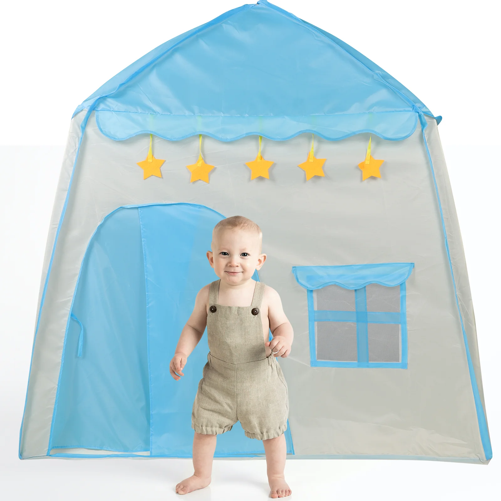 Maison de jeu portable pour enfants, tente d'intérieur pour enfants, château de prince, tente pliable, rose