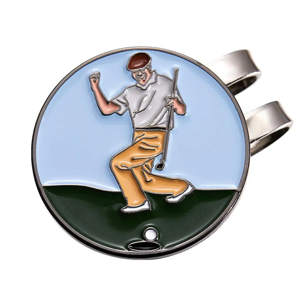 Funny Golf Hat Clip Magnetic Ball Marker Clip Baseball Cap Outdoor Sports Decor Metal Lapel Badge Jewelry For Golf Lover X2E1