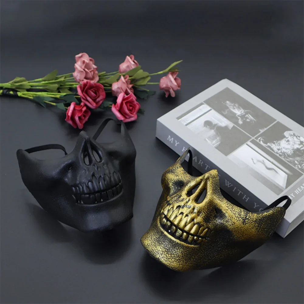 Maski Halloween Pół Szkielet Wojownik Cosplay Dekoracja Męska Pokój Kostium Japoński Demon Oni Impreza Maska na Twarz Maskarada Maska Anime