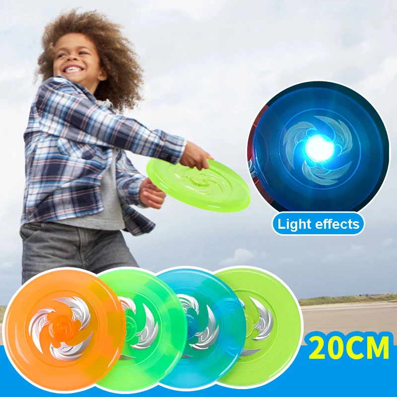 20cm Luminous Fliegende Gericht Led-leuchten kinder Hand Werfen Zurück Rotierenden Spielzeug Kinder Strand Outdoor-Sport-Spielzeug