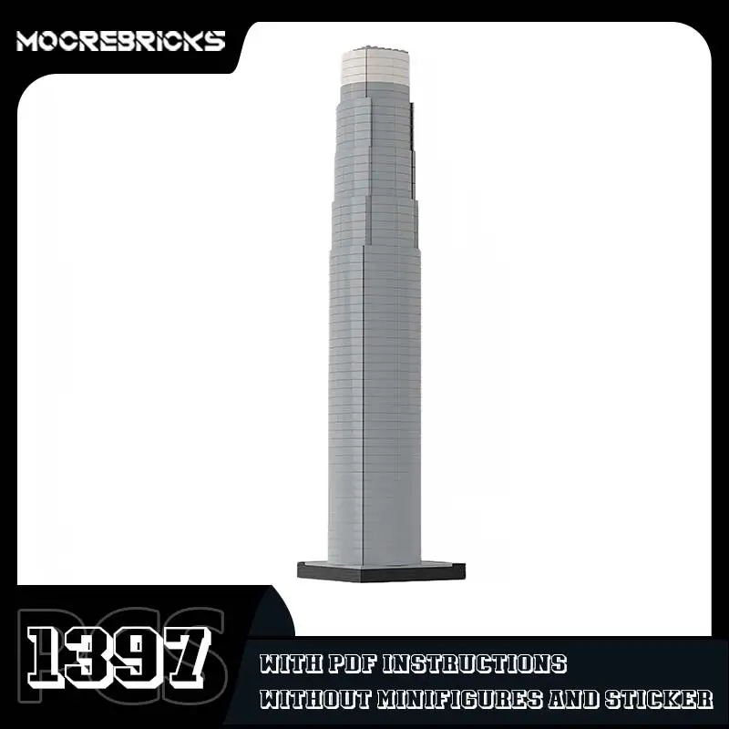 MOC-47755 Salesforce Tower Architecture Building Block Skyscraper Streetscape Advanced Model Bricks Children's Birthday Gift