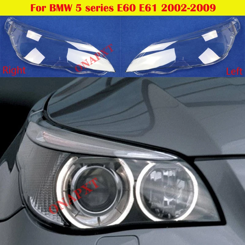 For BMW 5 series E60 E61 530i 523 525 Lens case Transparent lampshades Car lamp shell headlamps headlights cover 2002-2009