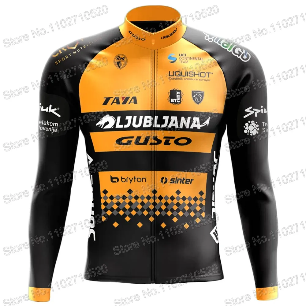 Ljubljana Gusto Team Cycling Jersey 2023 Set Long Sleeve Equipo Slovenia Cycling Clothing Road Suit Pants MTB Maillot Ropa