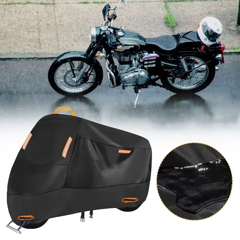 

210D Waterproof Motorcycle Cover Outdoor Motorcycle Tarpaulin Polyester UV Rain Snow Protective Cover for Motorcycle Scooters