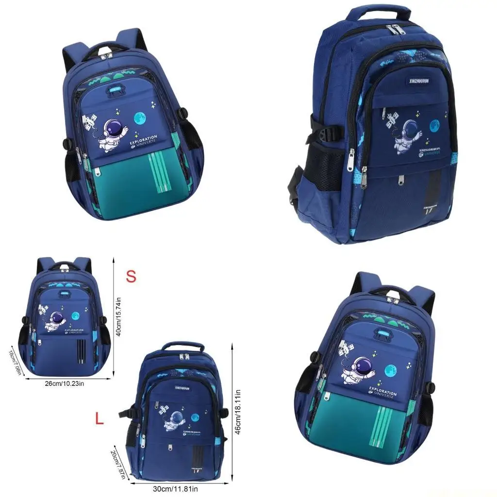 

X90d Childrens Astronaut Themed Book Bearcs Многочисленные карманы для хранения практические рюкзаки Большой однополос для школы