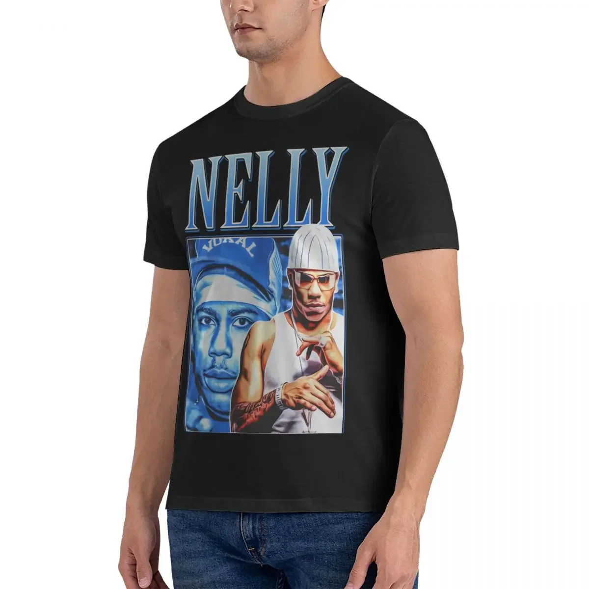 Funny Rap T-Shirt Men Round Collar Cotton T Shirts N-Nelly Short Sleeve Tee Shirt Party Clothes