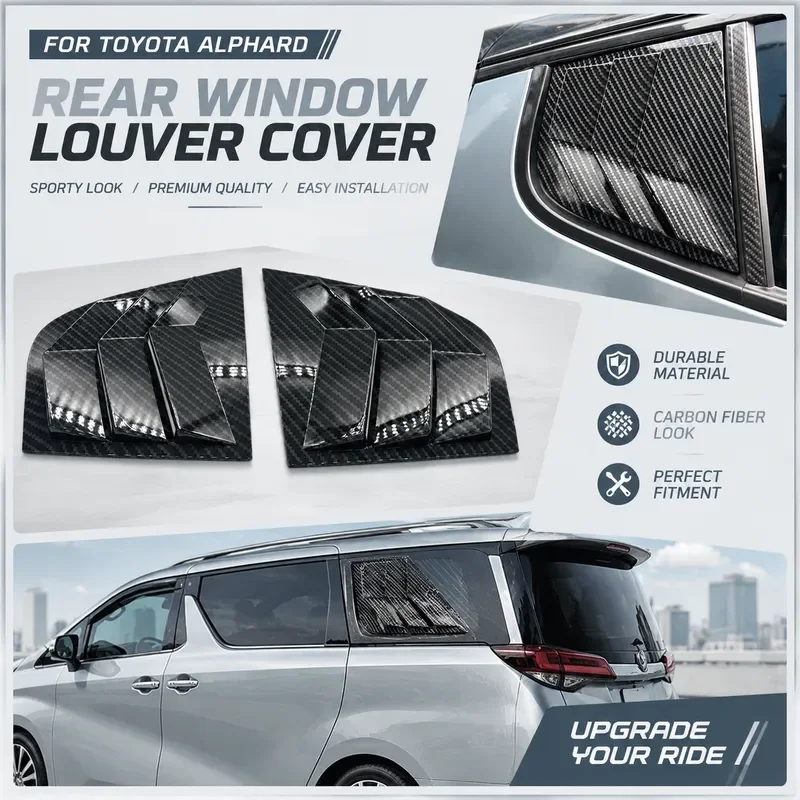 For Kia Stinger 2018-2024 Rear Triangle Window Louvers Carbon Fiber Style Exterior Trim Decorative Accessories Car Styling