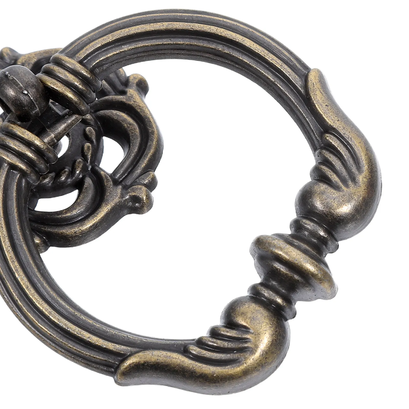4Pcs Vintage Ornate Bronze Drawer Handles Decorative Metal Bail Pulls for Cabinets Kitchen Dressers Wardrobe Furniture