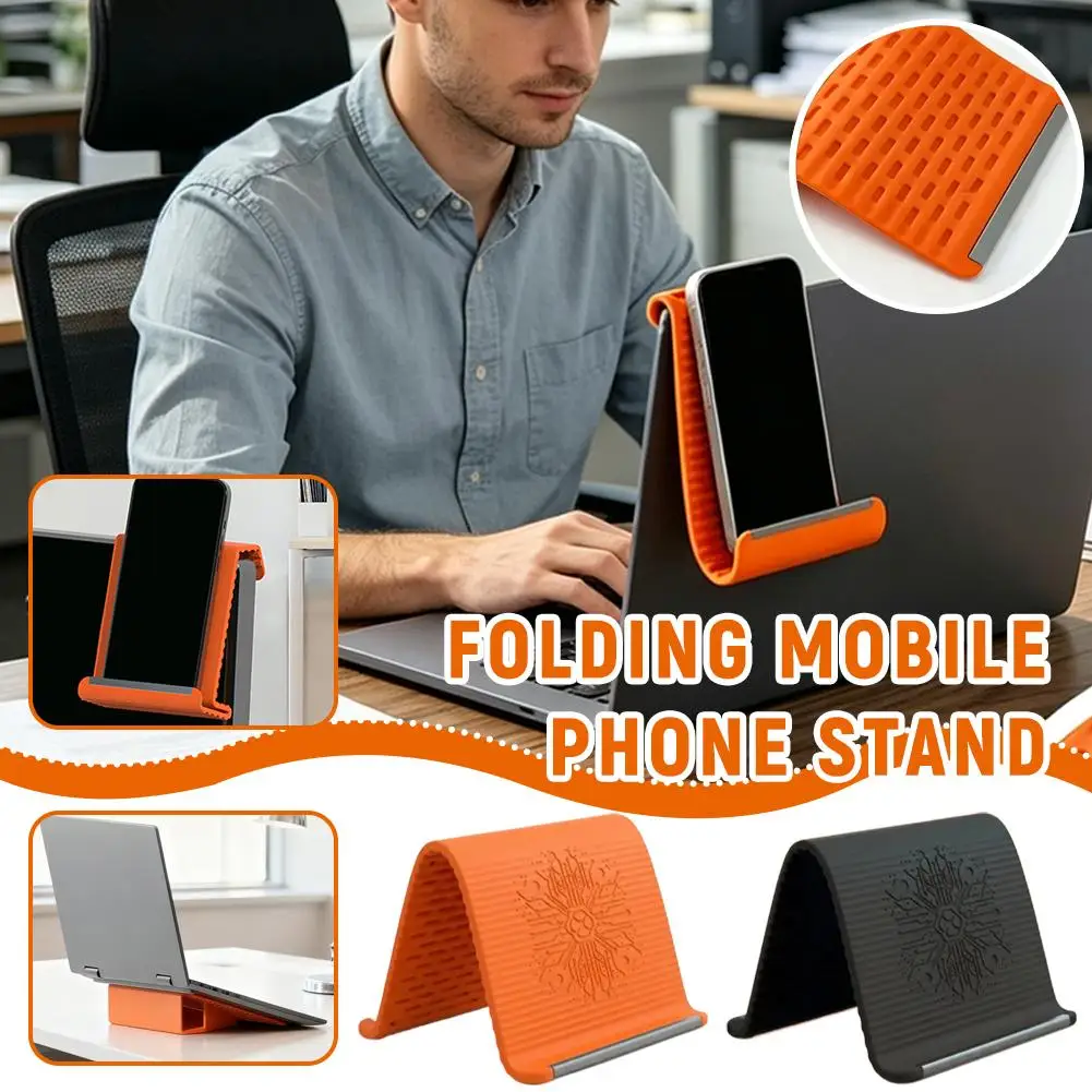 

Portable Foldable Silicone Phone Holder, Bendable Freely into Any Shape, Multi-Angle Adjustable Stand for Mobile Phone Devices