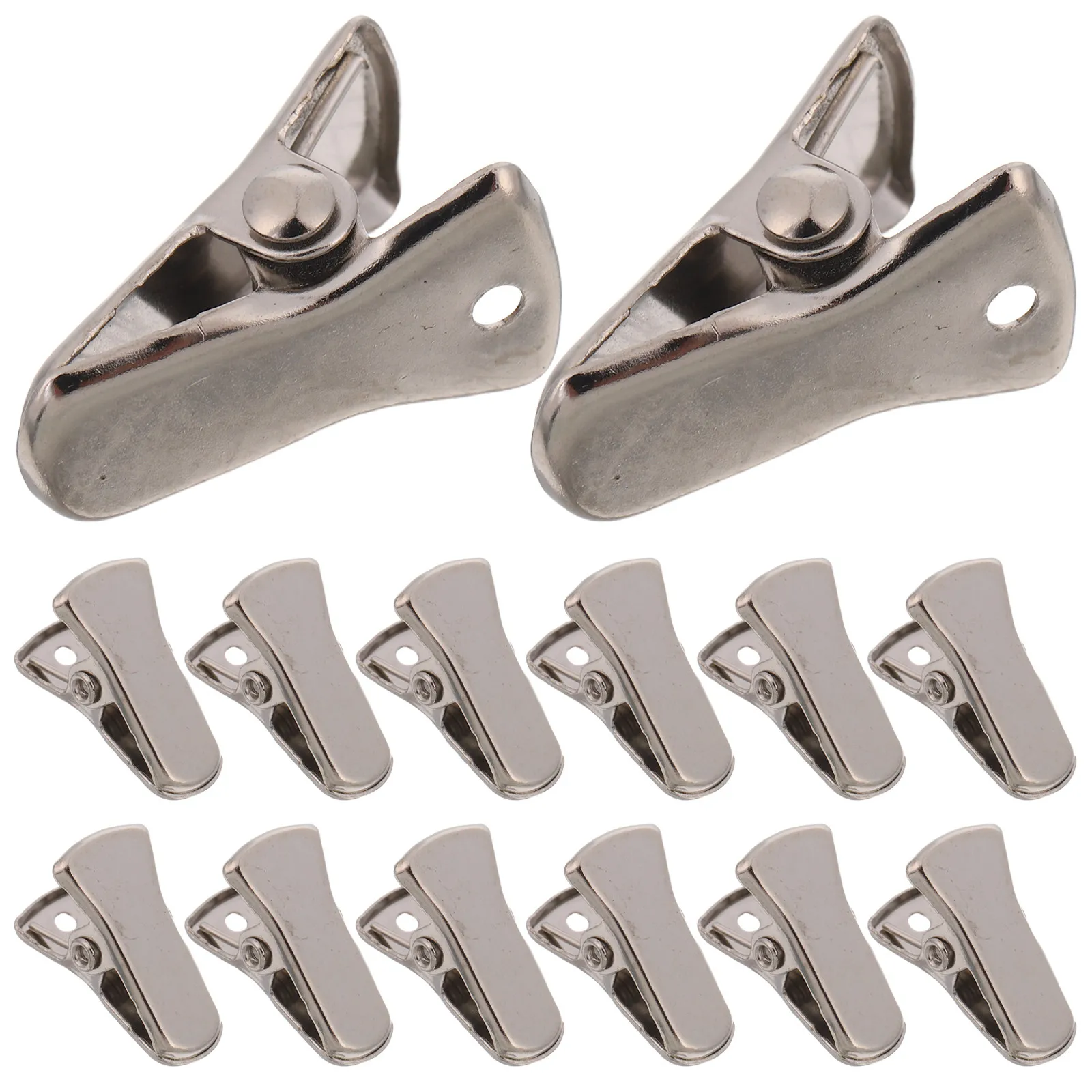 

100Pcs Alligator Metal Badge Clips Heavy Duty Spring Clamps Secure Name Tag Holders for Office School Camping Portable Id Badge