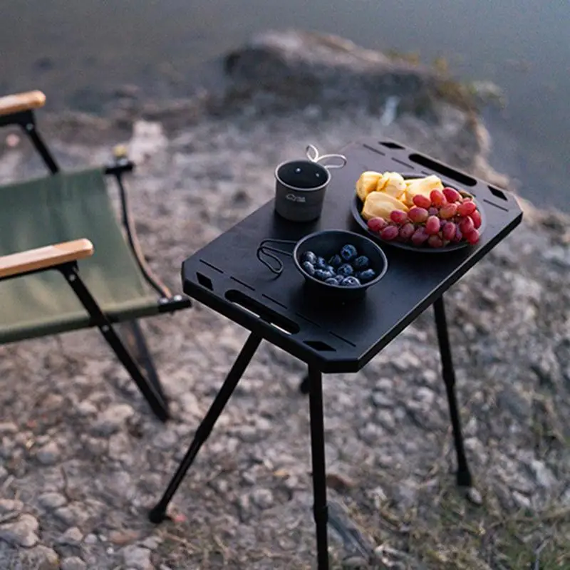 Imagem -03 - Mesa Dobrável Portátil para Acampar Pequena Mesa Quadrada Altura Ajustável Mesa de Piquenique Mesas para Churrasco ao ar Livre Acessórios para Camping