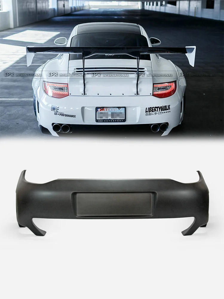 

For Porsche 911 997 LB Style Rear Bumper - Fits Turbo Model [997 Rear Bumper, LB Style Bumper, Turbo Rear Bumper]