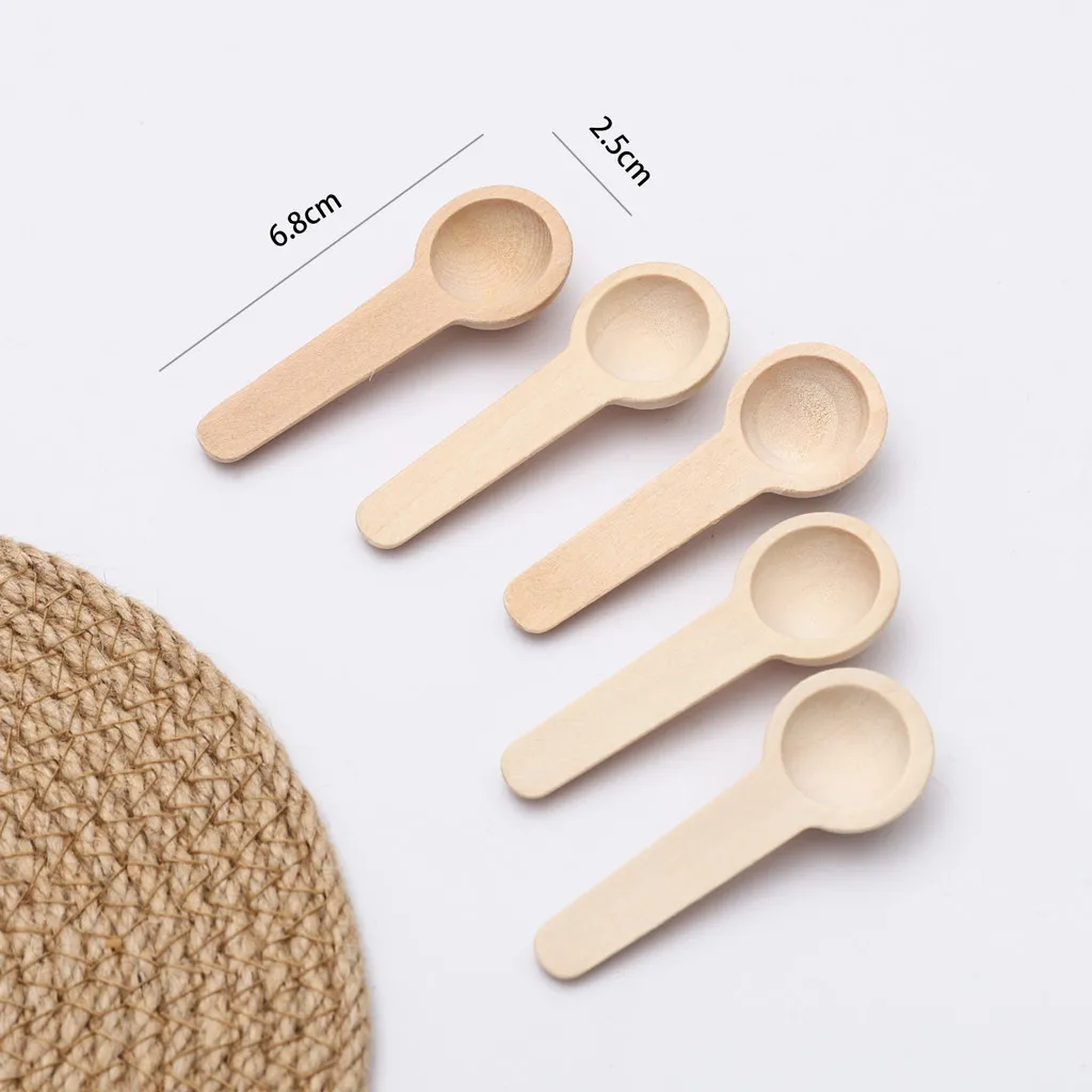 5-teiliges Set Mini-Holzlöffel, kleine Badesalzlöffel, Bonbonlöffel, Löffel für Gewürzgläser, Honig, Kaffee, Kuchendekorationswerkzeug – Detail 8