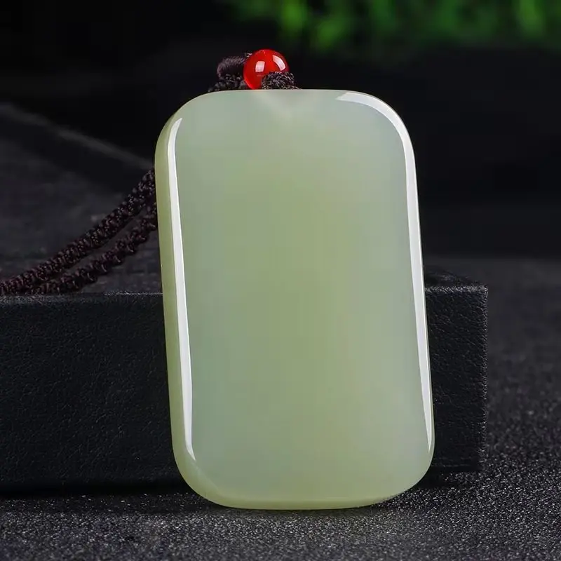 Xinjiang Hetian Jade Safe Brand Pendant Outer Mongolia Material High Imitation Hetian Jade Stone Necklace Pendant Blue and White