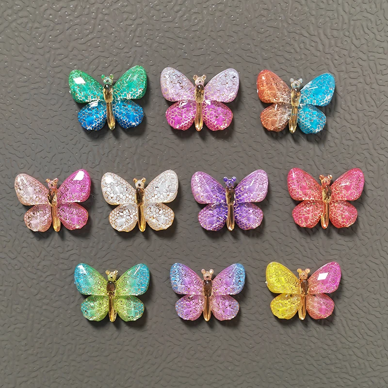 5/10 Uds. Imanes de mariposa multicolores para nevera, hogar, oficina, cocina, refrigerador, adornos de decoración DIY