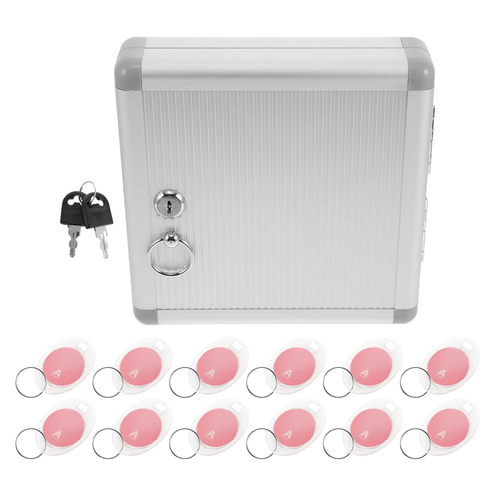 Box Wall Mounted Locking Key Cabinet With Numbered Hooks Tags For Hotel Office Warehouse Key Management