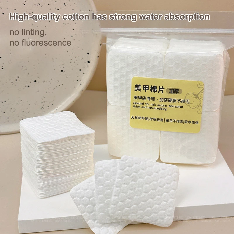 200/500Pcs Thickening Profession Cotton Pads For Nail Wipes Lint-Free Nail CottonGel Polish Remover Nail Art Cleaning Tools