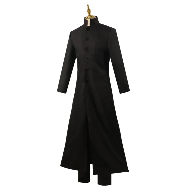 Costom Made Matrix Cosplay Costume Neo Black Men Women Long Trench Coat Jacket Uniform Halloween Party Stage Performance Suit