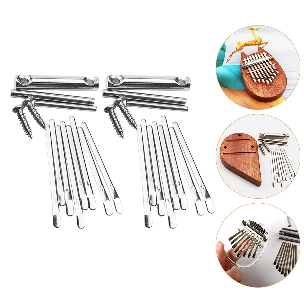 

2 Sets Thumb Piano Shrapnel Musical Instrument DIY Kalimba 8-Note Pianos Finger Metal 8-Keys Small