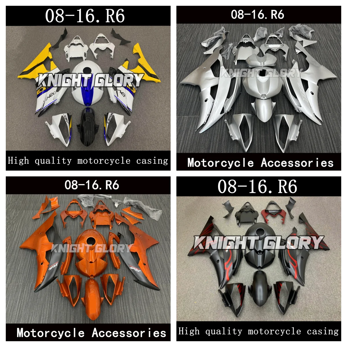 

Suitable for YZF-R6 YZF r6 2008 - 2016 Full set of motorcycle injection molded body coverings High-quality painting.
