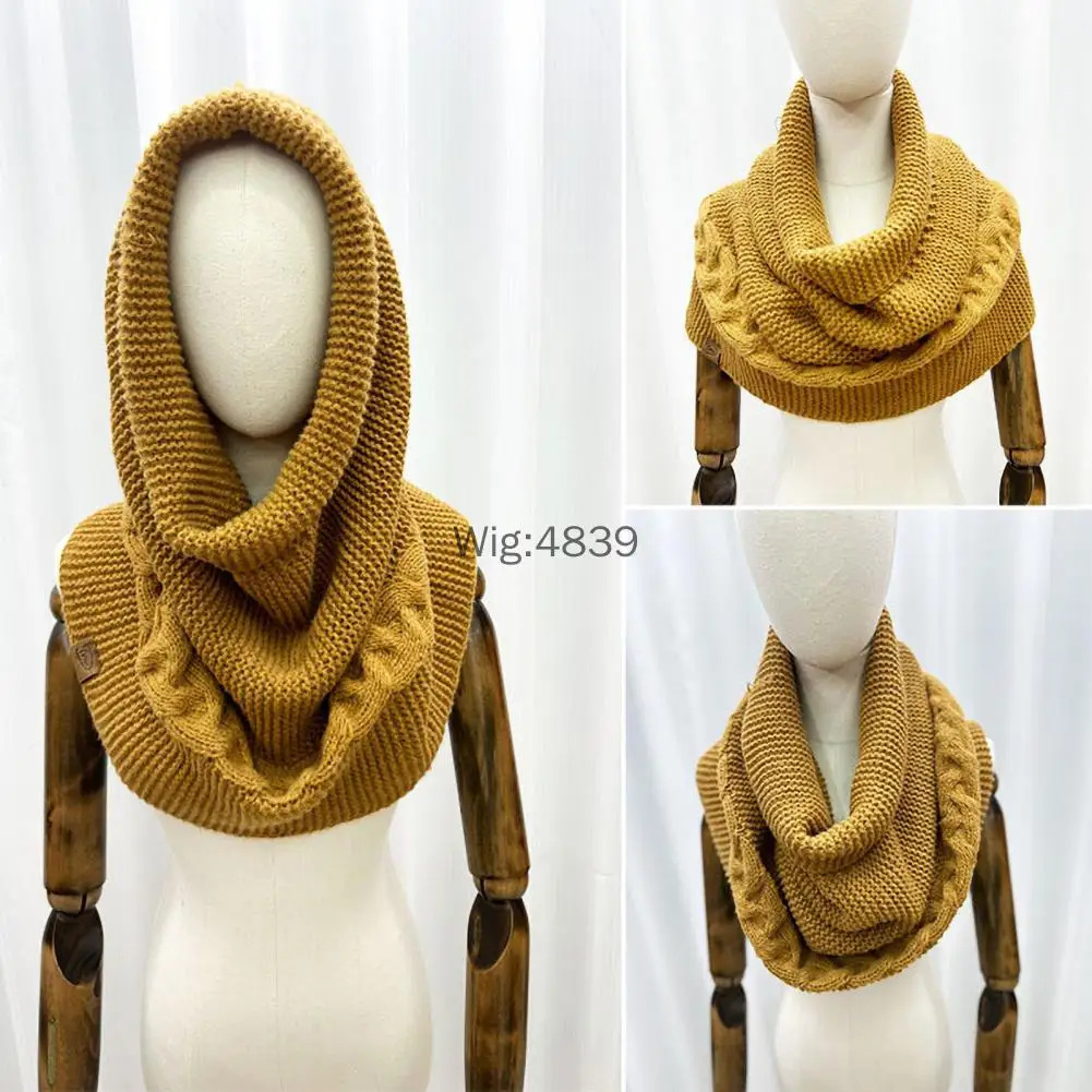 Herbst Winter Stricken Schal Frauen Männer Hut Schal Combo Einfarbig Dual-Use Schal Schal Twist Textur Vielseitig Warme Mütze Schals