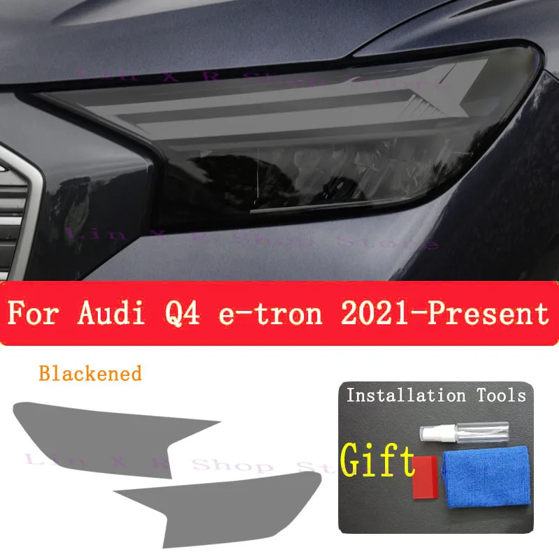 For Audi Q4 E-Tron 2021 2022 TPU Car Exterior Headlights Anti-Scratch Protective Film Headlamps Repair Sticker Accessories Refit