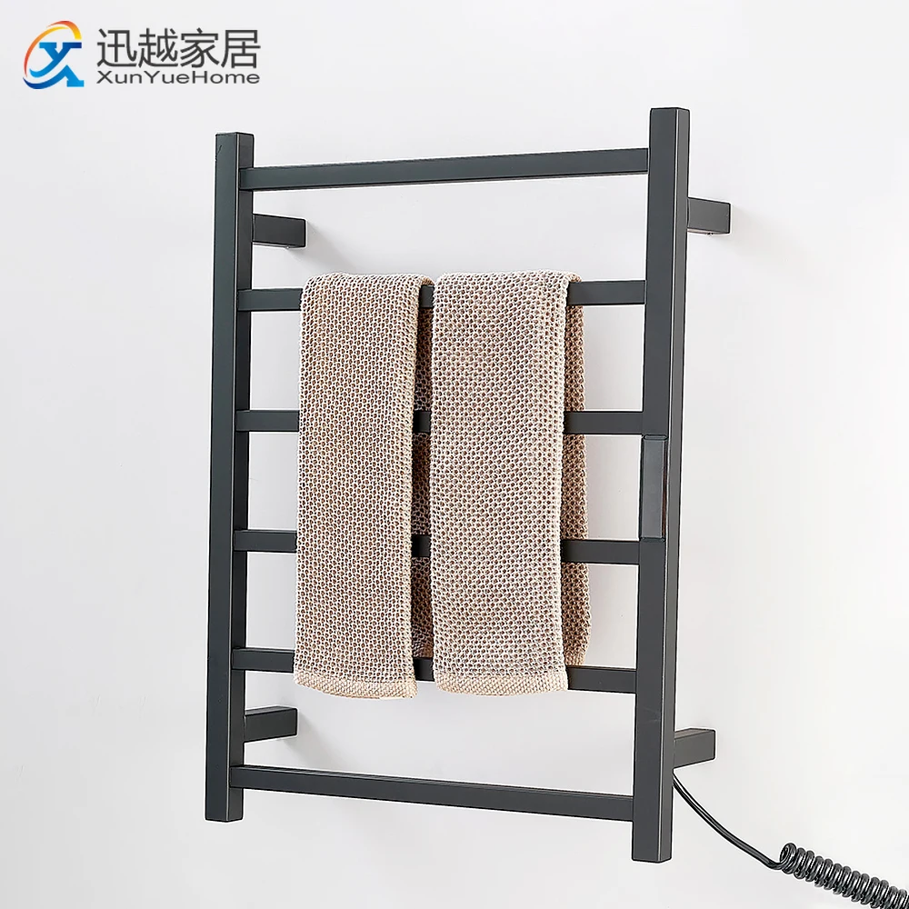 Electric Towel Warmer Intelligent Thermostatic Stainless Steel Heated Drying Rack Shelf Shower Holder Rail Bathroom Accessories