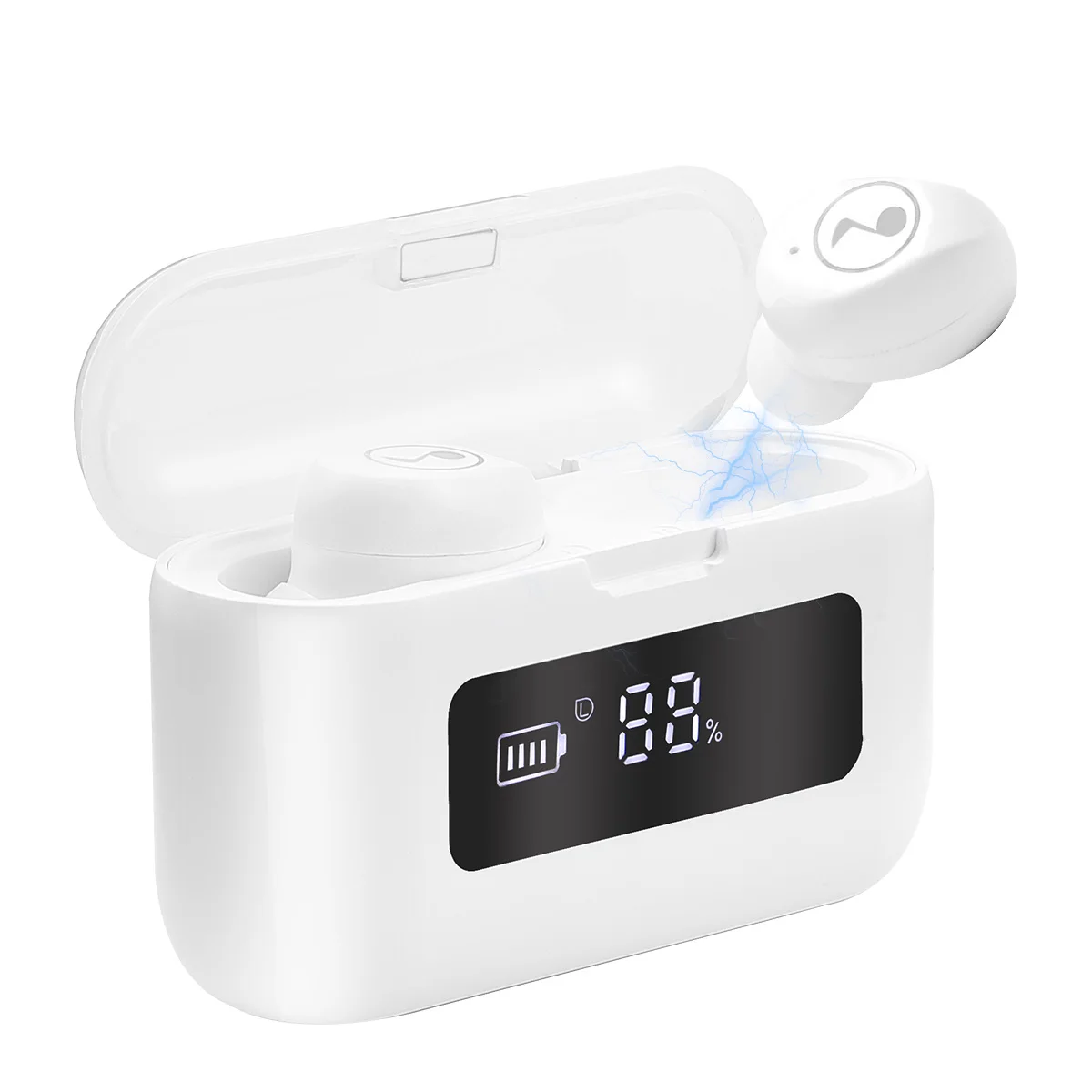 

1pc Wireless Earphones Ipx7 Waterproof 2200Mah Digital Display Noise Reduction Fast Pairing Ergonomic Sports Headset For