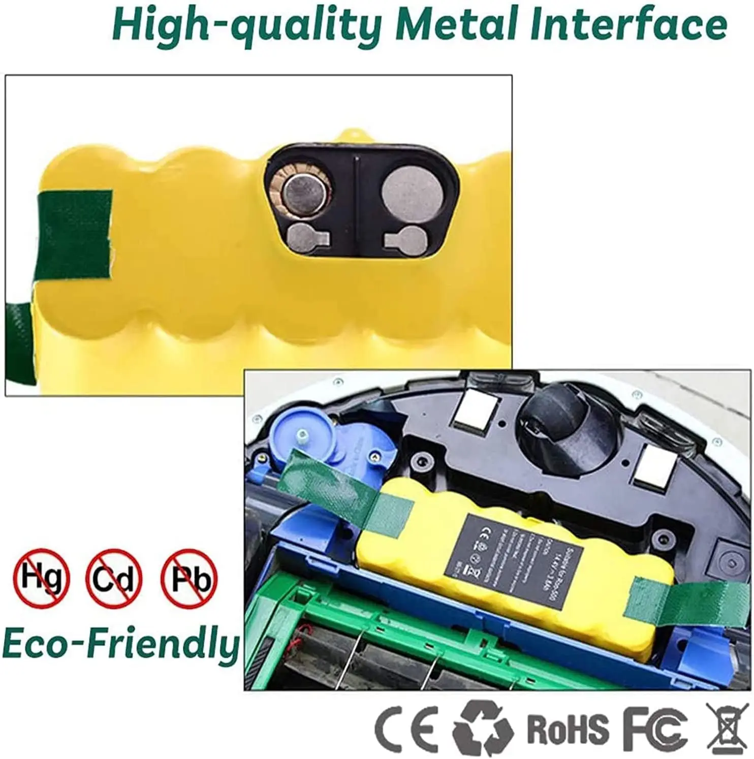 لبطارية iRobot Roomba 500 14.4 فولت 5.0Ah بديلة للمكنسة الكهربائية Roomba 500 600 700 800 سلسلة بطارية قابلة للشحن