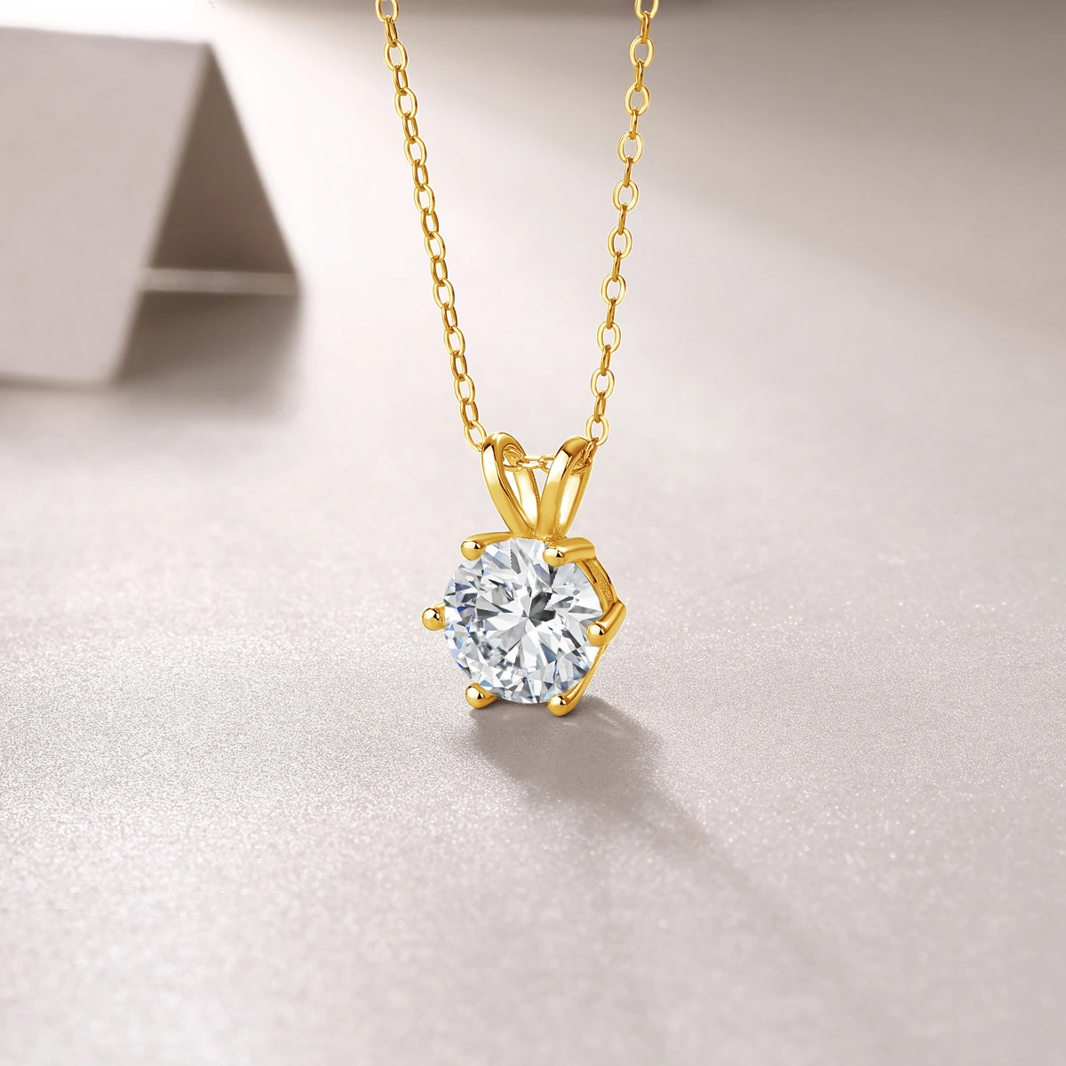 2CT 3CT Moissanite Diamond Pendant D VVS1 for Women 100% Au585 14K Gold Necklaces Classic Jewelry for Wedding Anniversary Gift