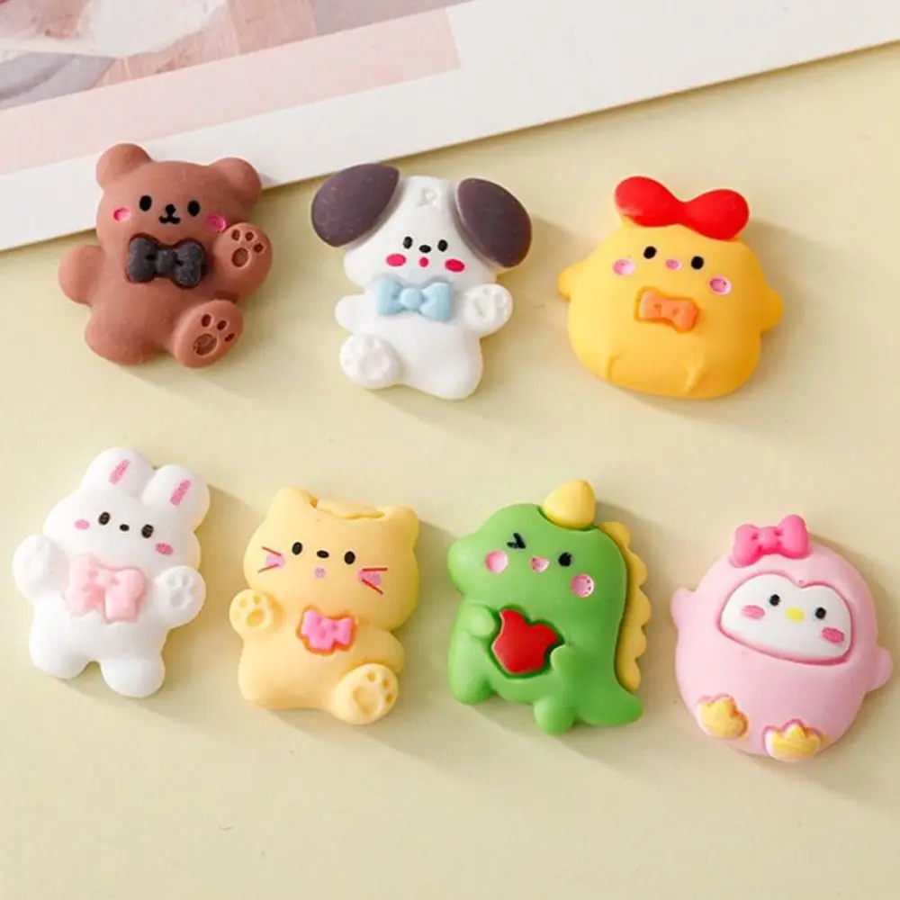 10PCS 3D Animal Animal Resin Flatback Ice cream Decorations Cartoon Flat Back Resin Cartoon Lollipop Kawaii Resin Charms