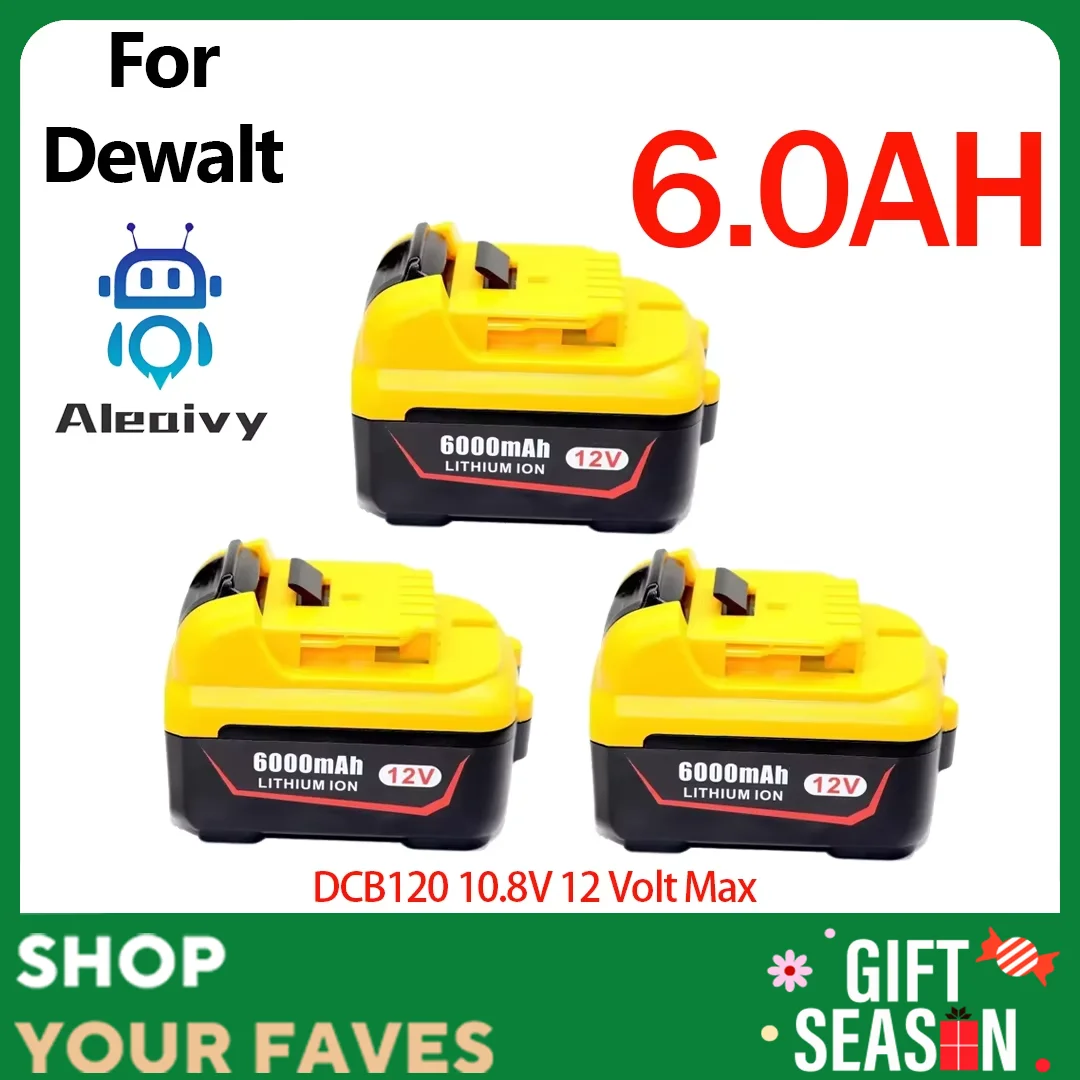 NEW DCB120 For Dewalt 12V 18650.00 6000mAh DCB120 DCB127 DCB121 DCB119 DCF805 DCF610S2 DCF815S2 Power Tool Rechargeable Battery.